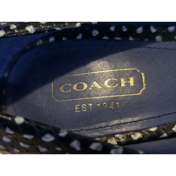 COACH Landrie Polka Dot Pointed Toe Bow Heels Black/White dots Women SZ 7 B - Picture 4 of 10